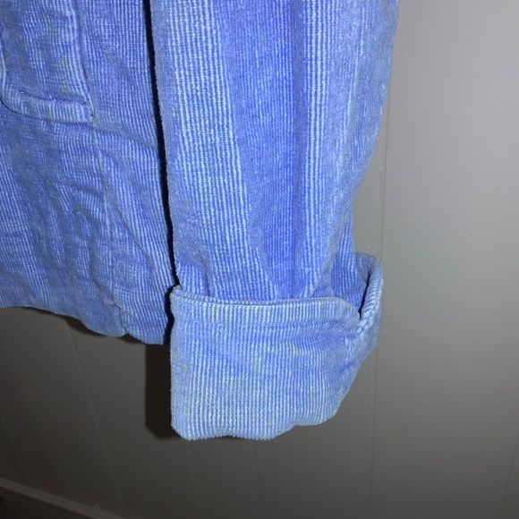 Bamboo Traders blue cotton blend Corduroy chore coat Sz L button front stretch - Picture 2 of 6